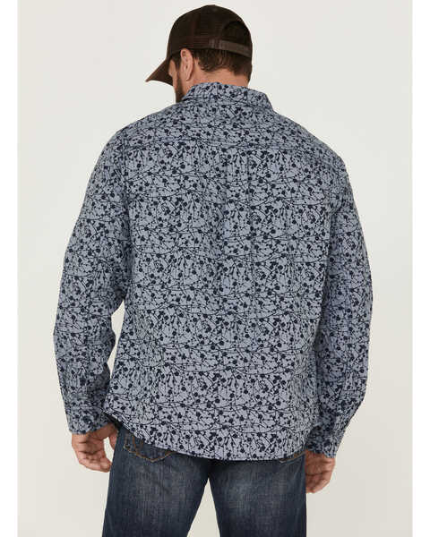 Image #4 - Brothers and Sons Men's All-Over Print Long Sleeve Button Down Western Shirt , Navy, hi-res