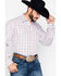Image #4 - Stetson Men's Small Plaid Print Snap Long Sleeve Western Shirt, Orange, hi-res