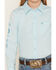 Image #3 - Ariat Girls' Team Kirby Logo Long Sleeve Button-Down Stretch Western Shirt, Blue, hi-res