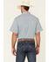 Image #4 - Cody James Core Men's Clovis Dobby Geo Print Short Sleeve Button Down Western Shirt , Blue, hi-res