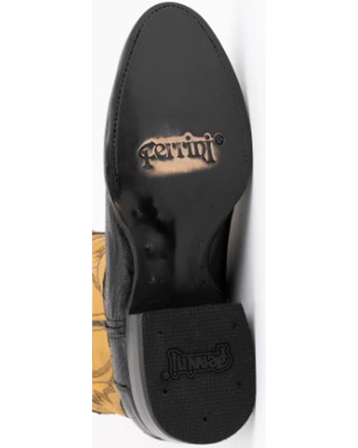 Image #7 - Ferrini Men's Nash Exotic Ostrich Leg Western Boots - Round Toe, Black, hi-res