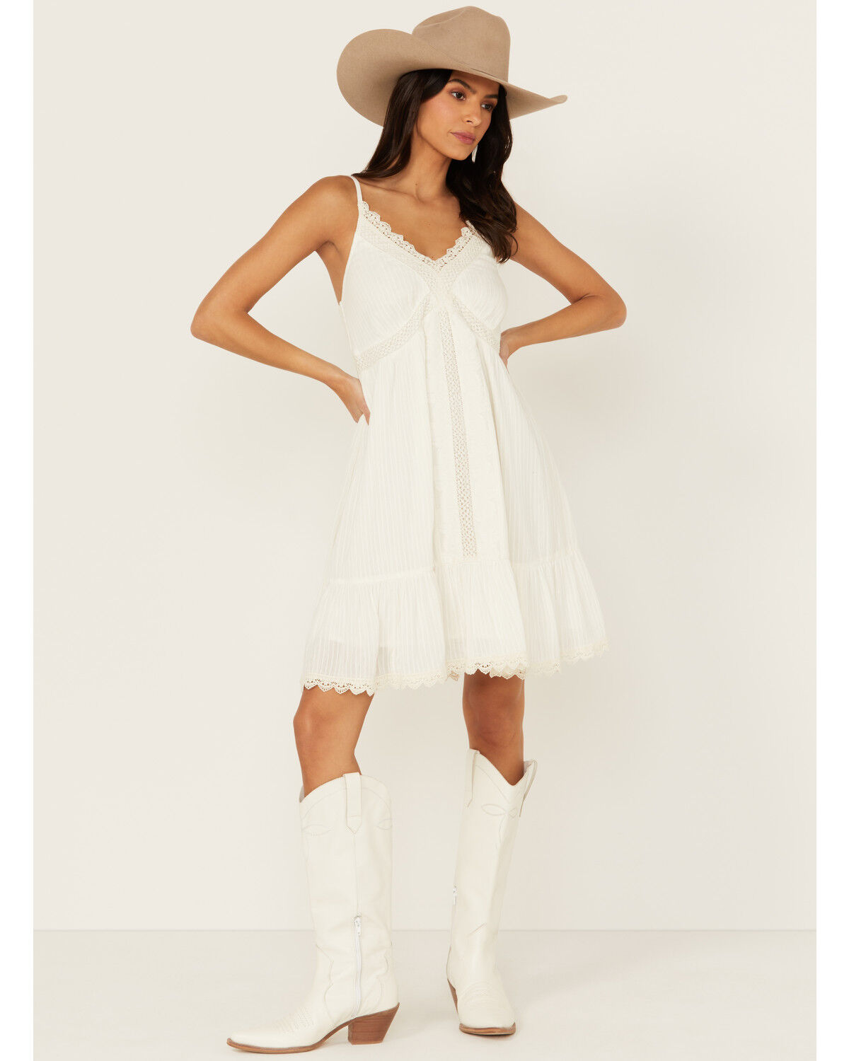 Image #1 - Shyanne Women's Crochet Trim Mini Dress, , hi-res