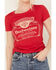 Image #3 - Brew City Beer Gear Women's Budweiser Short Sleeve Graphic Tee, Red, hi-res