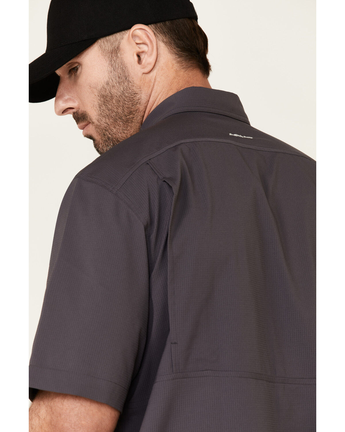 Image #5 - Ariat Men's Solid Charcoal Tek Button-Down Short Sleeve Western Shirt - Tall, Charcoal, hi-res