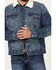 Image #3 - Cody James Men's Medium Wash Snap Sherpa Denim Jacket, Medium Wash, hi-res