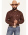 Image #1 - Ariat Men's Boot Barn Exclusive Reva Wrinkle Free Paisley Print Long Sleeve Button-Down Western Shirt, Burgundy, hi-res