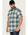 Image #2 - ATG by Wrangler Cedar Plaid Print Short Sleeve Button-Down Performance Western Shirt, Light Green, hi-res