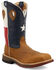 Image #1 - Twisted X Men's American Flag Western Work Boots - Nano Composite Toe, Lt Brown, hi-res