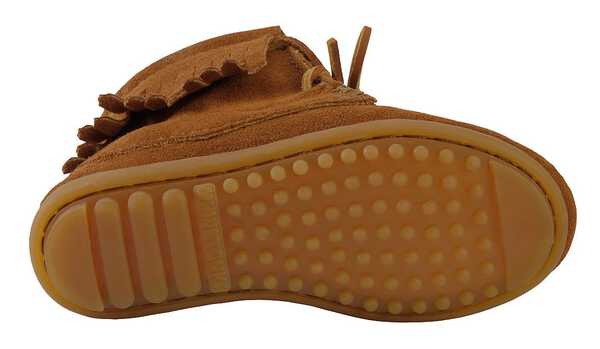 Image #2 - Minnetonka Girls' Ankle Tramper Moccasin Boots - Moc Toe, Brown, hi-res