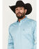 Image #2 - Ariat Men's Team Logo Long Sleeve Button-Down Western Shirt, Light Blue, hi-res