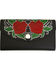 Image #1 - Western Express Women's Rose Black Leather Organizer Wallet, Black, hi-res
