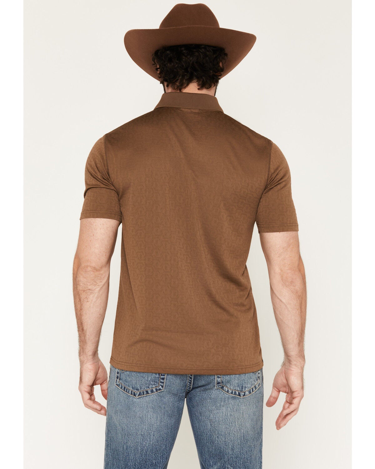 Image #4 - RANK 45&reg; Men's Wayne Solid Short Sleeve Button-Down Polo, Chestnut, hi-res