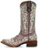 Image #3 - Corral Girls' Crater Bone Embroidered Western Boots - Broad Square Toe, Brown, hi-res