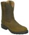 Twisted X Distressed Pull-On Work Boots - Round Toe, Brown, hi-res