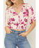 Image #3 - Idyllwind Women's Meadow Floral Print Smocked Top, Light Pink, hi-res