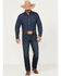 Image #1 - Wrangler Retro Men's 88MWZ Dark Wash Slim Fit Straight Stretch Denim Jeans, Dark Wash, hi-res