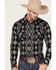 Image #2 - Rock & Roll Denim Men's Vertical Southwestern Print Long Sleeve Snap Western Shirt, Black, hi-res