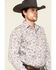 Rough Stock By Panhandle Men's Wimberly Paisley Print Long Sleeve Western Shirt , White, hi-res