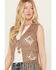 Image #2 - Rock & Roll Denim Women's Crochet Fringe Vest, Taupe, hi-res