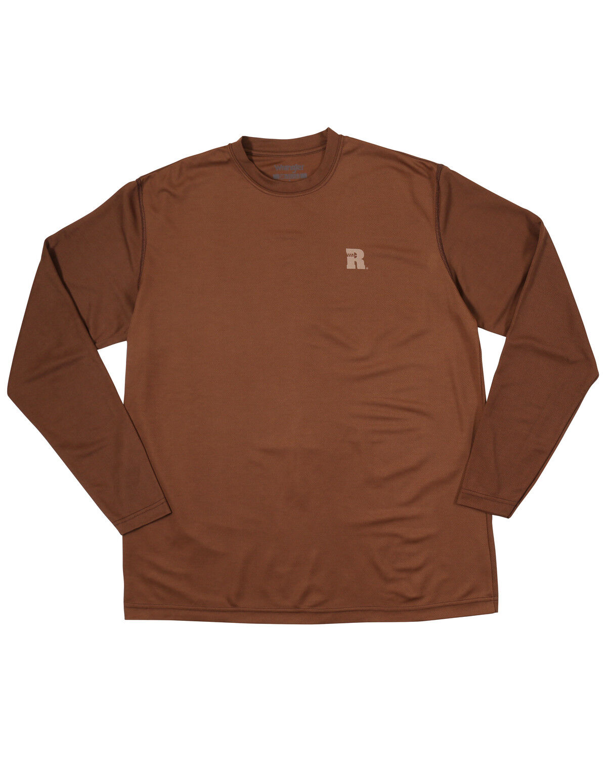 Image #2 - Wrangler Men's Riggs Crew Performance Long Sleeve Work T-Shirt, Brown, hi-res