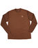 Image #2 - Wrangler Men's Riggs Crew Performance Long Sleeve Work T-Shirt, Brown, hi-res