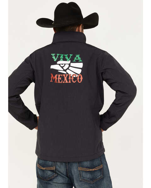 Cowboy Hardware Men's Viva Mexico Embroidered Zip-Front Softshell Jacket , Grey, hi-res