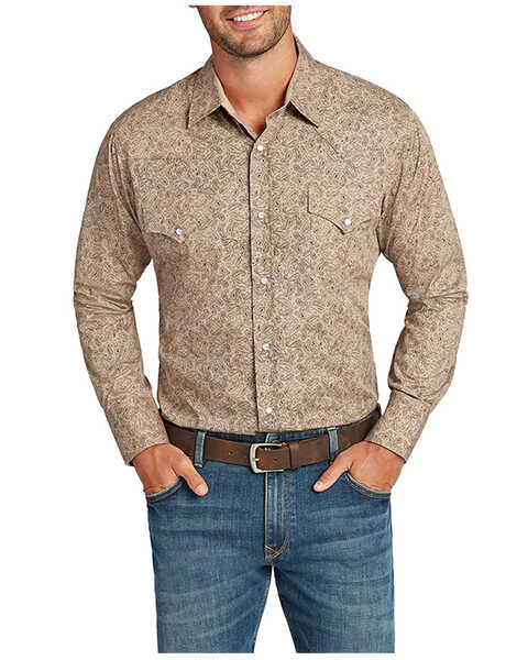 Image #2 - Ely Cattleman Men's Assorted Geo Print Long Sleeve Snap Western Shirt , , hi-res