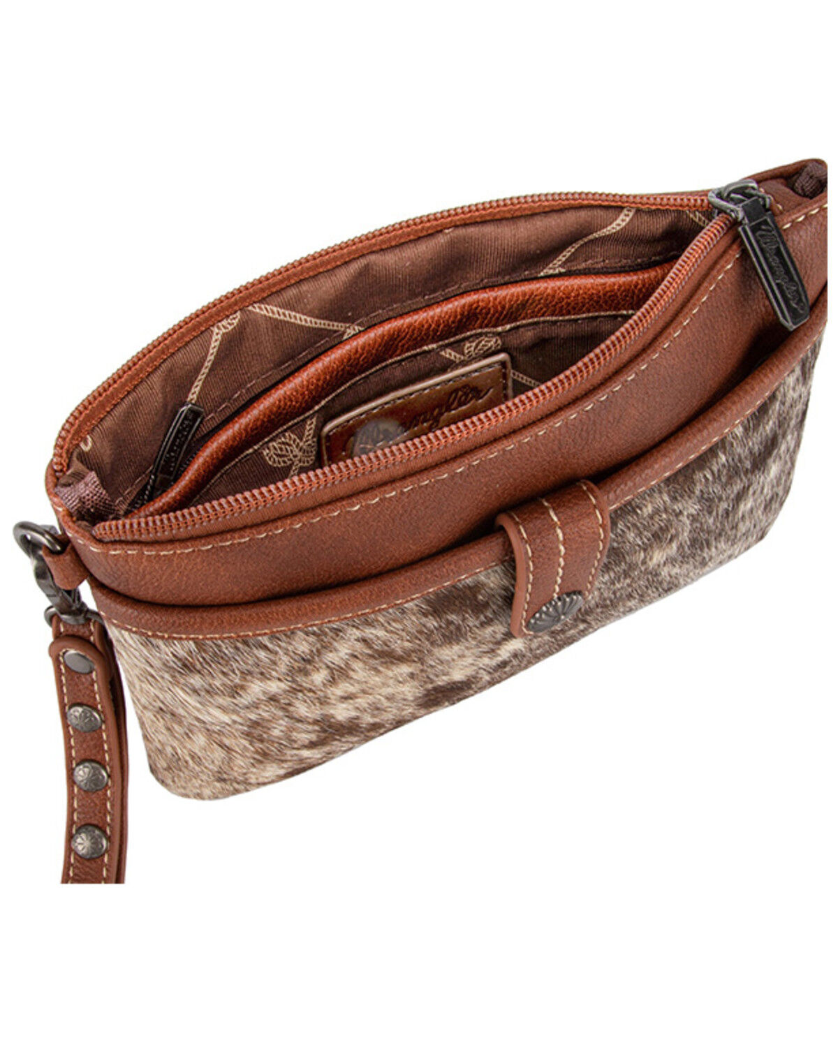 Image #3 - Wrangler Women's Cowhide Clutch, Brown, hi-res