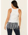 Shyanne Women's I Love America Graphic Fringe Hem Tank Top , White, hi-res