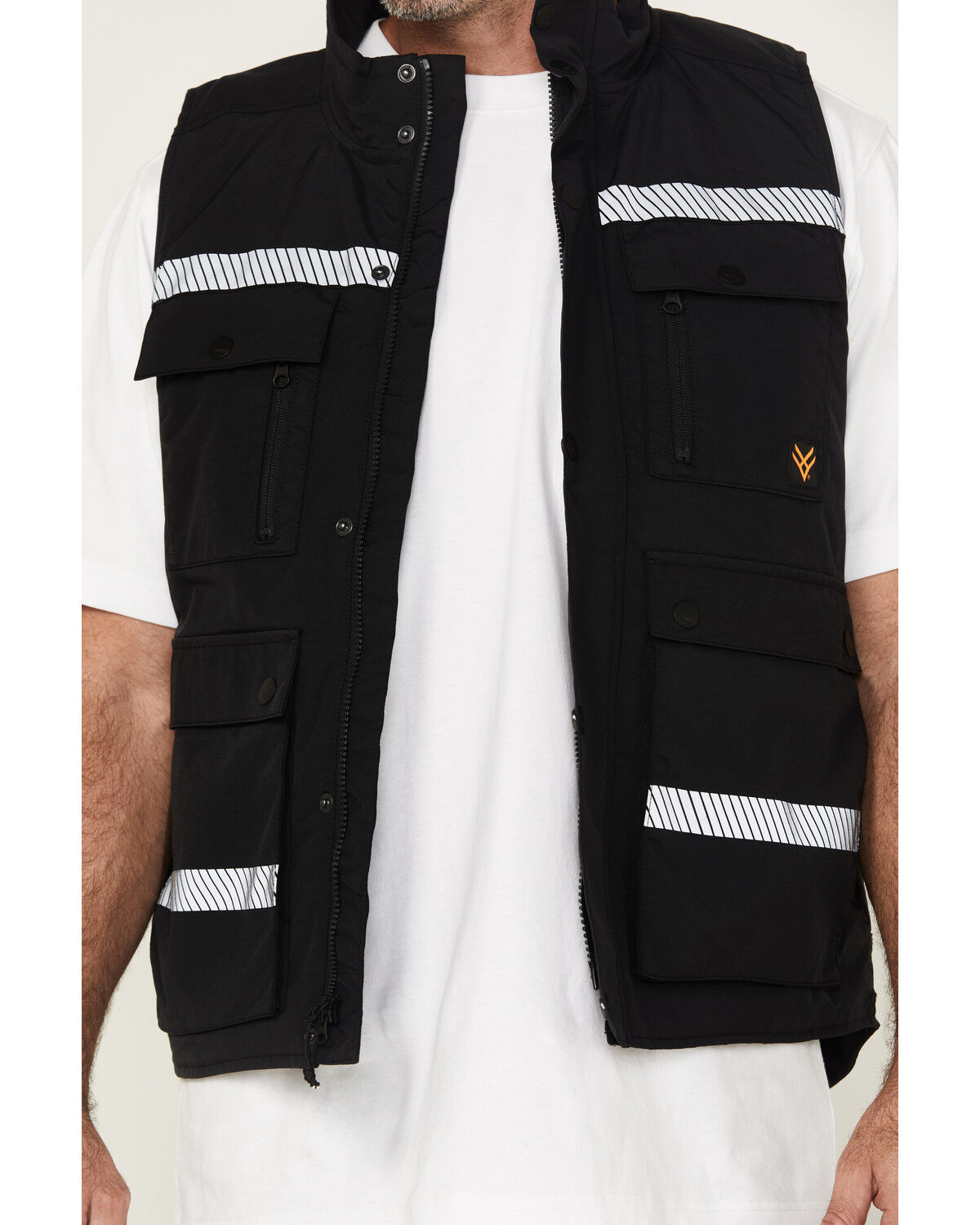 Image #3 - Hawx Men's Reflective Insulated Canvas Work Vest, Black, hi-res