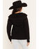 Image #4 - Miss Me Women's Hooded Button-Down Long Sleeve Top, Black, hi-res