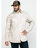 Image #1 - Hawx Men's Khaki Stretch Twill Long Sleeve Work Shirt , Beige/khaki, hi-res