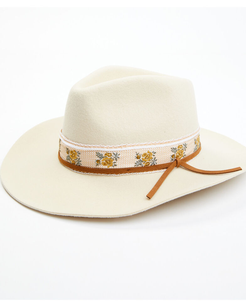 Idyllwind Women's Annandale Grossgrain Band Wool Felt Western Hat, Beige/khaki, hi-res