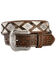 Nocona Men's Hair-On Hide & Diamond Concho Western Belt, Tan, hi-res