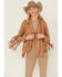 Image #1 - Shyanne Women's Faux Suede Cascade Front Fringe Jacket, Tan, hi-res
