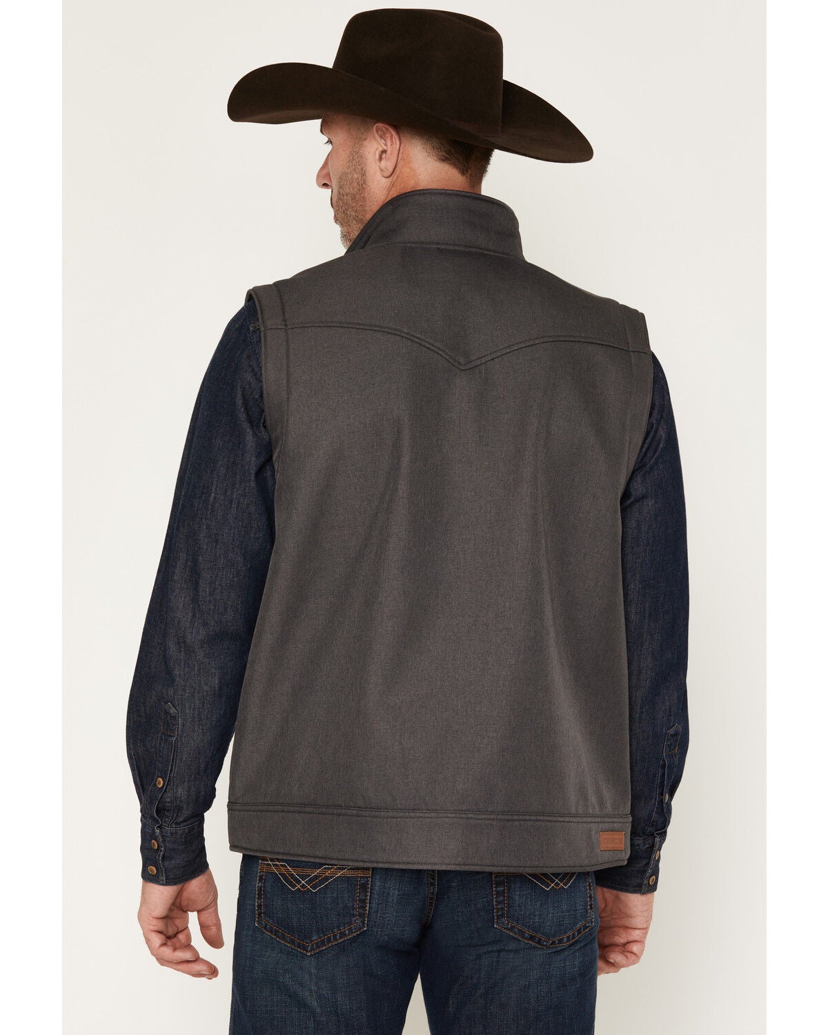 Image #4 - Cinch Men's Bonded Solid Concealed Carry Softshell Vest - Big, Charcoal, hi-res