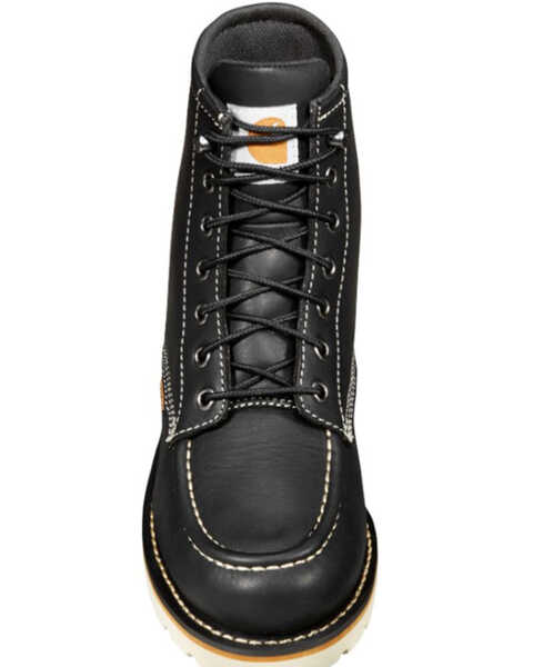 Image #4 - Carhartt Women's Black Wedge Sole Waterproof Work Boots - Soft Toe, Black, hi-res
