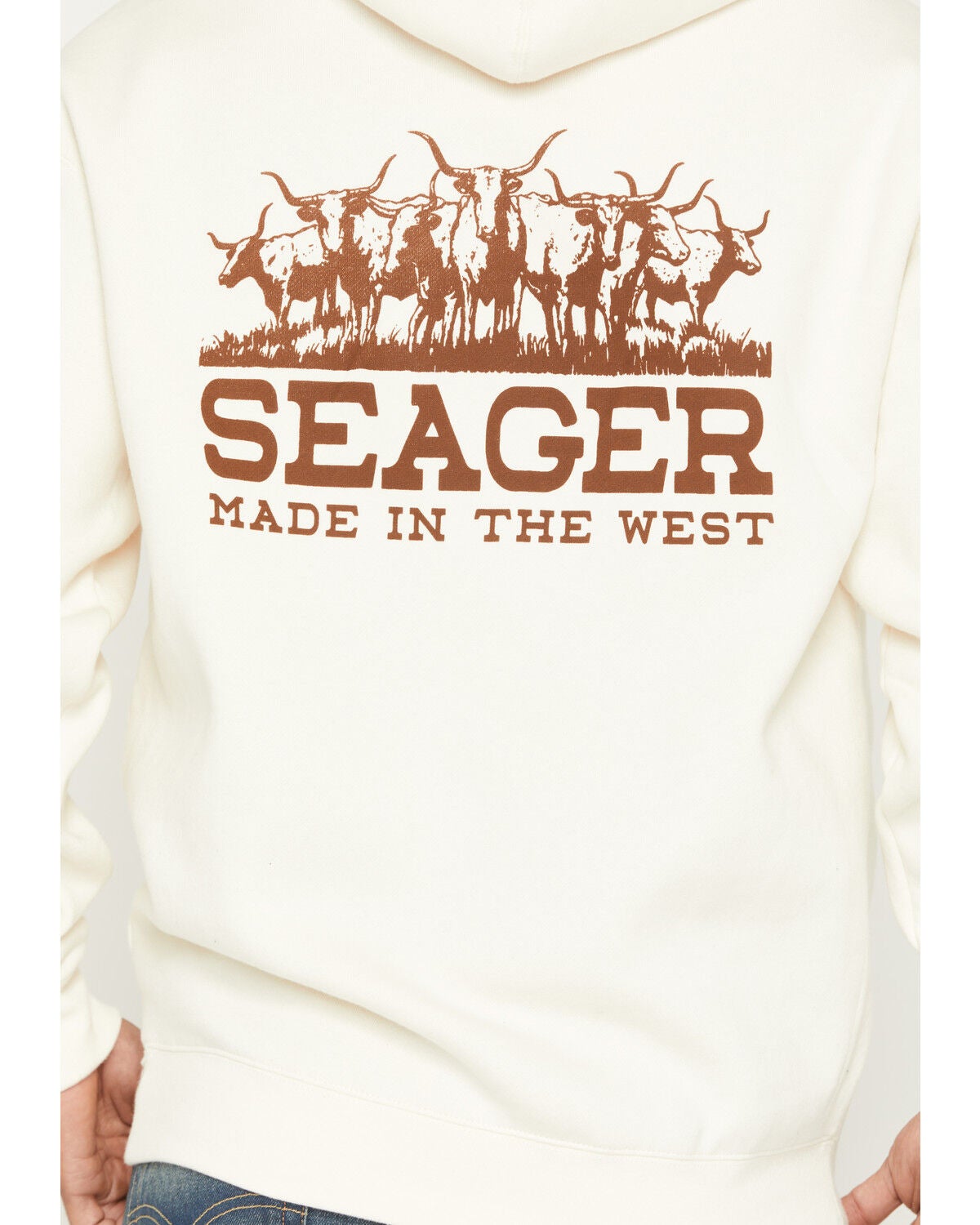 Image #3 - Seager Men's The Herd Graphic Hooded Sweatshirt, Cream, hi-res