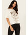 Image #1 - Shyanne Women's Chain Front Whiskey Short Sleeve Graphic Tee, White, hi-res