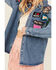 Image #3 - Blue B Women's Medium Wash Western Patchwork Snap Shacket, Medium Wash, hi-res