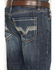 Image #4 - Rock & Roll Denim Men's Pistol Dark Wash Stackable Bootcut Rigid Denim Jeans, Dark Wash, hi-res