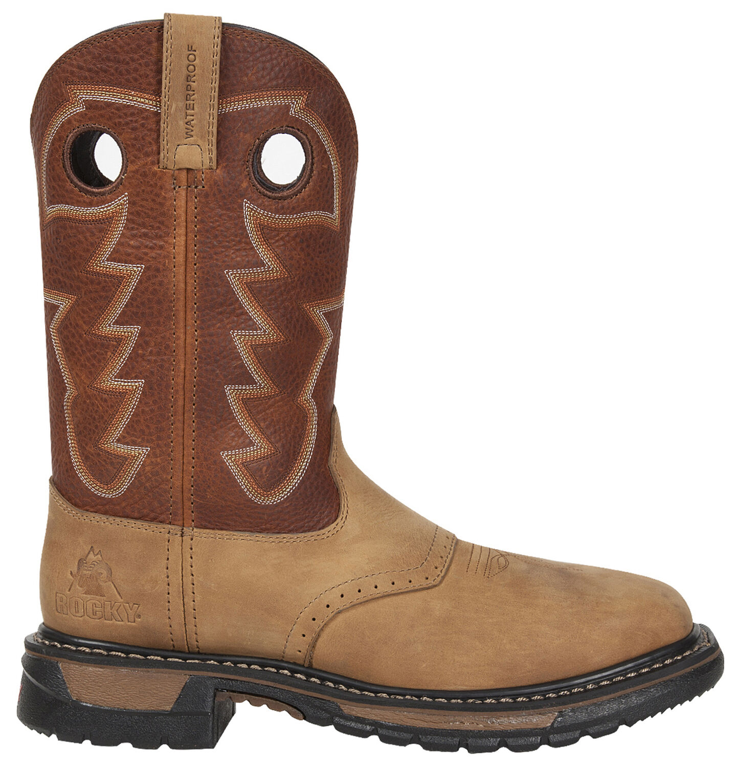 Image #2 - Rocky Men's Original Ride Waterproof Western Boots - Steel Toe, , hi-res