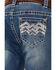 Image #4 - Shyanne Little Girls' Dark Wash Zigzag Pocket Bootcut Jeans, Blue, hi-res