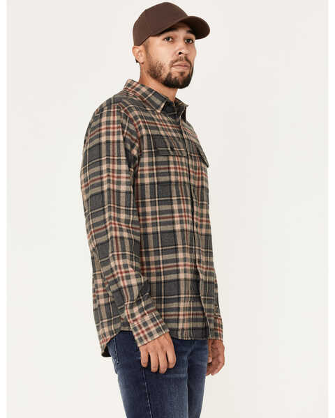 Image #2 - Brothers and Sons Men's Everyday Plaid Long Sleeve Button Down Western Flannel Shirt , Charcoal, hi-res