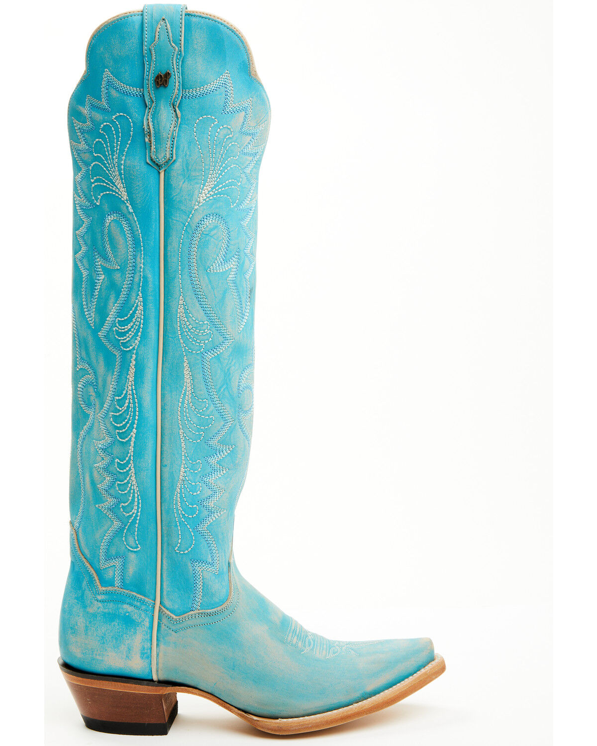 Image #2 - Dan Post Women's Celeste Tall Western Boots - Snip Toe, Blue, hi-res
