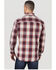 Wrangler Retro Premium Men's Burgundy Plaid Long Sleeve Button-Down Western Shirt , Burgundy, hi-res