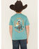 Image #1 - Rock & Roll Denim Boys' Skeleton Short Sleeve Graphic T-Shirt, Teal, hi-res