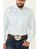 Wrangler 20X Men's Dot Geo Print Long Sleeve Snap Western Shirt , Blue, hi-res