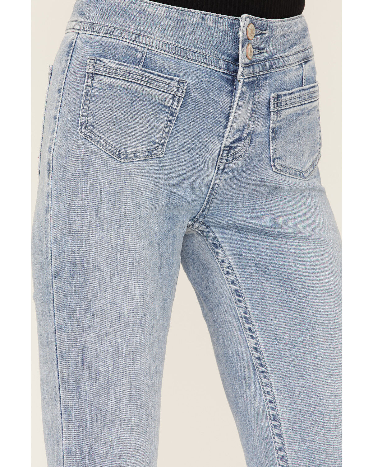 Image #2 - Shyanne Women's Light Wash High Rise Flare Jeans, Light Wash, hi-res
