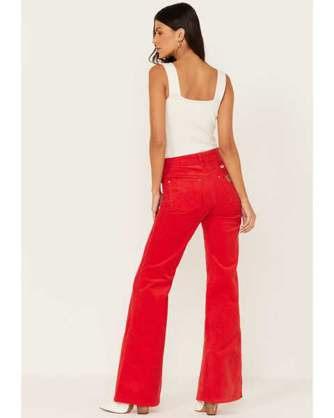 Image #3 - Wrangler Women's Wanderer Corduroy High Rise Flare Jeans, Red, hi-res
